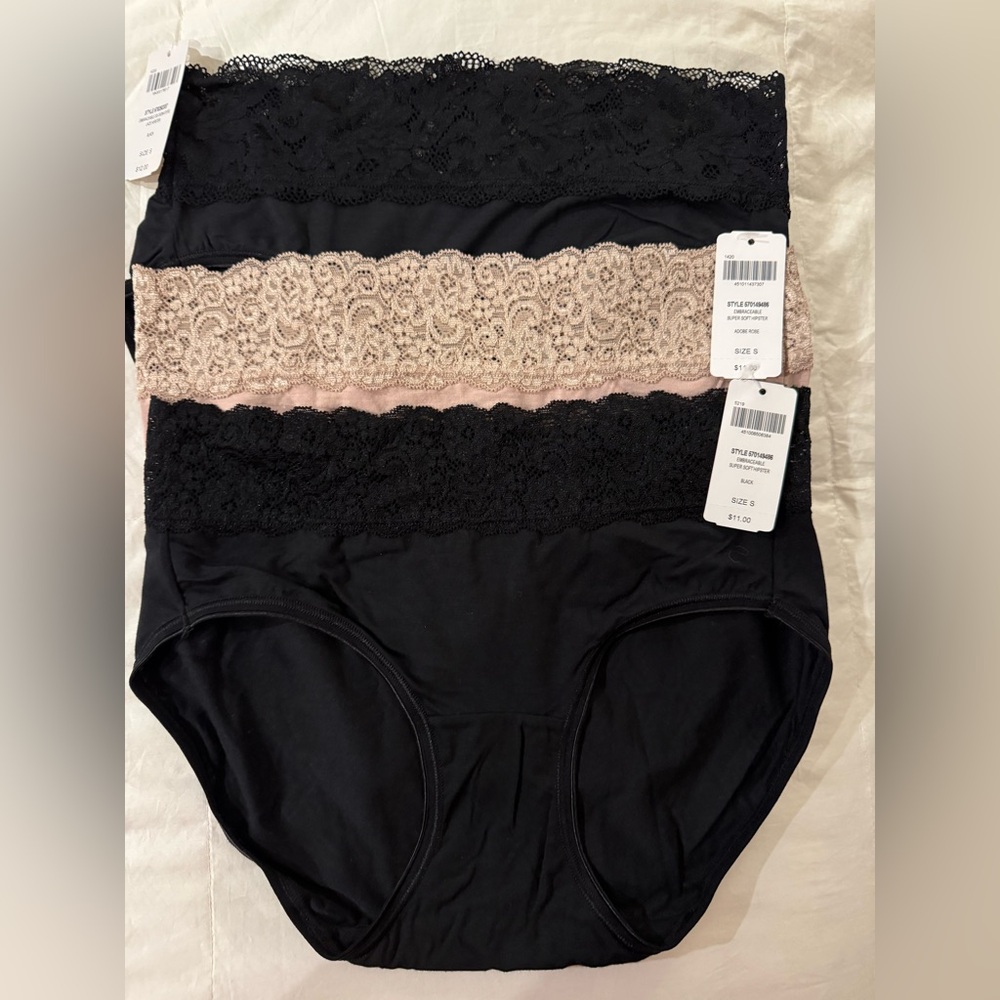 Lace Trim Hipster Panties Set NEW